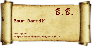 Baur Bardó névjegykártya